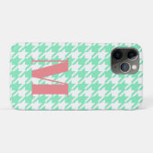 Coques Case-Mate iPhone Monogram Mint White Pepita Houndstooth Motif (Dos (Horizontal))