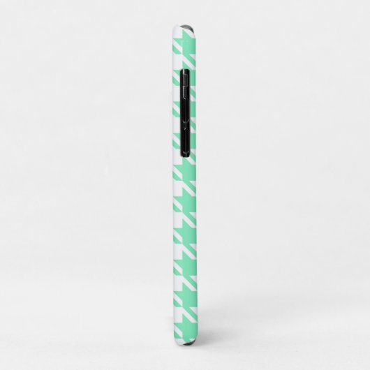 Coques Case-Mate iPhone Monogram Mint White Pepita Houndstooth Motif (Dos/Gauche)