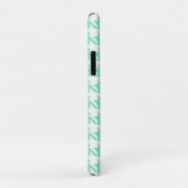 Coques Case-Mate iPhone Monogram Mint White Pepita Houndstooth Motif (Dos/Droite)