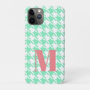 Case-Mate iPhone Case Monogram Mint White Pepita Houndstooth Motif
