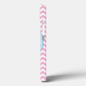 Coques Case-Mate iPhone Monogram Modern Chevron Motif Art géométrique Nom (Verso / Gauche)