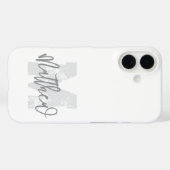 Coques Case-Mate iPhone Monogram Modern Cool Grunge Ajouter Votre Nom (Verso (horizontal))