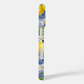 Coques Case-Mate iPhone Monogram Name Lemon Blue French Country Tile  (Verso / Droite)