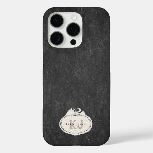 Coques Case-Mate iPhone Monogram Nature Stamp | Custom Name (Verso)