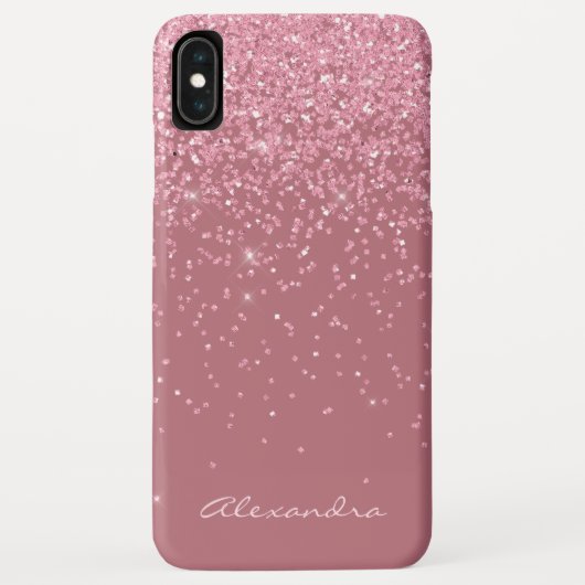 Coques Case-Mate iPhone Monogram Pink - Rose Gold et Arrière - plan Partie (Dos)