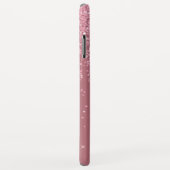 Coques Case-Mate iPhone Monogram Pink - Rose Gold et Arrière - plan Partie (Dos/Droite)
