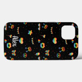 Coques Case-Mate iPhone Monogram Pride Arc en ciel LGBT gay Queer One Love (Verso (horizontal))