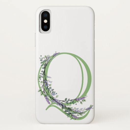 Coques Case-Mate iPhone Monogram Q Lavande Eucalyptus (Dos)