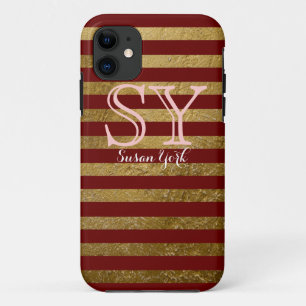 Etui iPhone Case-Mate monogram red golden stripes chic style