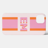 Coques Case-Mate iPhone Monogram Retro Bold Rose oran (Verso (horizontal))