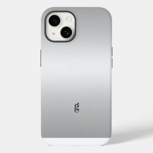 Coque Pour iPhone 14 Monogram Rustique Gris Sarcelle Personnaliser Unis