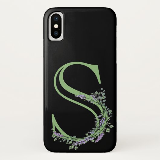 Coques Case-Mate iPhone Monogram S Lavande Eucalyptus (Dos)