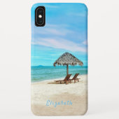 Coques Case-Mate iPhone Monogram Scène de plage tropicale (Dos)