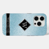 Coques Case-Mate iPhone Monogram Twinkle Ombre - Bébé bleu (Verso (horizontal))