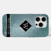 Coques Case-Mate iPhone Monogram Twinkle Ombre - Turquoise (Verso (horizontal))