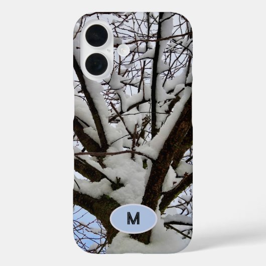 Coques Case-Mate iPhone Monogram Winter Snowtree Crown Photo - (Verso)