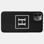 Coques Case-Mate iPhone Monograme de Black White Framed Initial (Dos (Horizontal))