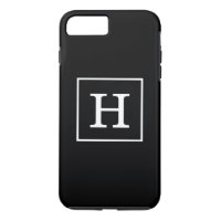 Monograme de Black White Framed Initial