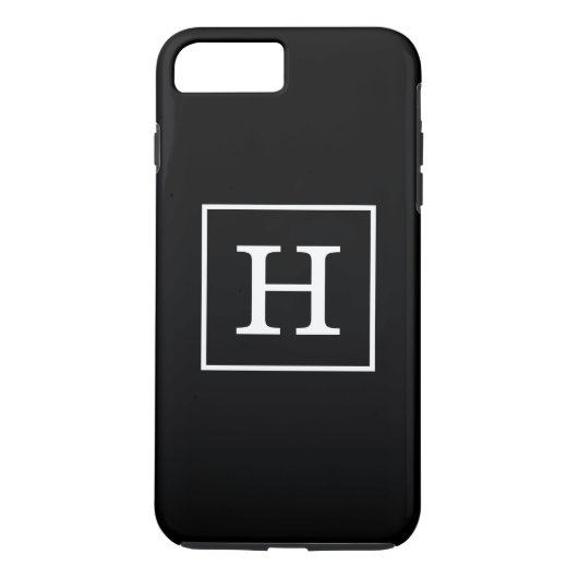 Coques Case-Mate iPhone Monograme de Black White Framed Initial (Dos)