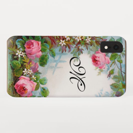 COQUES Case-Mate iPhone MONOGRAME DE ROSES ET DE JASMINE (Dos (Horizontal))
