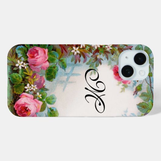COQUES Case-Mate iPhone MONOGRAME DE ROSES ET DE JASMINE (Verso (horizontal))