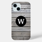 Coques Case-Mate iPhone Monograme de Rustic Wood (Verso)