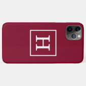 Coques Case-Mate iPhone Monograme initial de Burgundy White Framed (Dos (Horizontal))