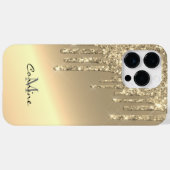 Coques Case-Mate iPhone Monogramme 14k Gold Side Parties scintillant de sé (Verso (horizontal))