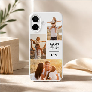 Coques iPhone 16 Monogramme 3 Photo La vie de papa est la meilleure