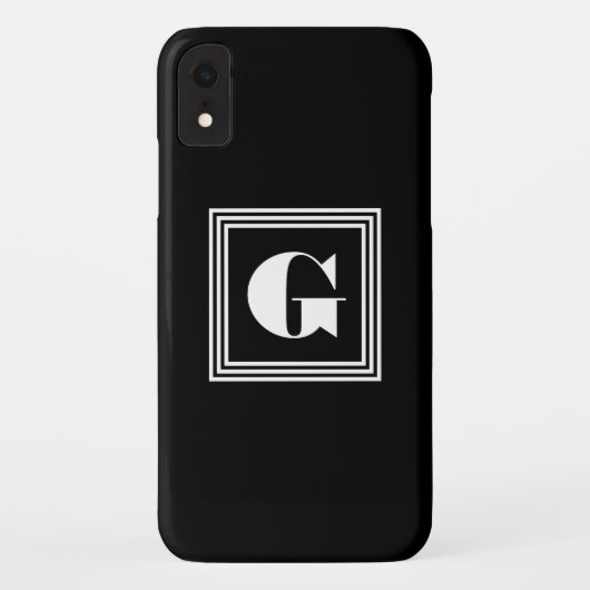 Coques Case-Mate iPhone Monogramme 3 trames en gras | Noir et blanc (Dos)