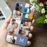 Case-Mate iPhone Case Monogramme 5 Photo Collage bleu<br><div class="desc">coque iphone customisé avec votre collage initial, multi photo et arrière - plan bleu. Le modèle photo est configuré pour vous permettre d'ajouter vos photos, en travaillant dans le sens des aiguilles d'une montre en haut à droite. Le montage photo utilise des formats paysage et portrait pour vous offrir une...</div>