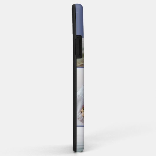 Coques Case-Mate iPhone Monogramme 5 Photo Collage bleu (Dos/Droite)