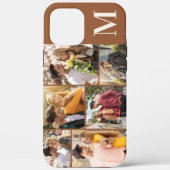 Coques Case-Mate iPhone Monogramme 6 Collage photo Horizontal Brown (Verso)