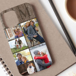 Case-Mate iPhone Case Monogramme 6 Photo Collage Bois Brown<br><div class="desc">Monogrammed photo collage coque iphone que vous pouvez personnaliser avec 6 de vos photos préférées et votre initiale. Le modèle est configuré pour vous permettre d'ajouter vos photos qui sont affichées en format paysage et portrait. Le design a un arrière - plan rustique en bois marron avec des bordures brunes...</div>