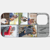 Coques Case-Mate iPhone Monogramme 6 Photo Collage Gris Bois (Verso (horizontal))
