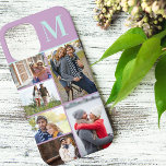 Case-Mate iPhone Case Monogramme 6 Photo Collage Lilac Mint<br><div class="desc">Monogrammed photo collage coque iphone que vous pouvez personnaliser avec 6 de vos photos préférées et votre initiale. Le modèle est configuré pour vous permettre d'ajouter vos photos, de travailler de haut en bas sur le côté gauche, puis de haut en bas sur le côté droit. Le design a un...</div>