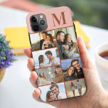 Case-Mate iPhone Case Monogramme 7 Photo Collage sur Plat de Terracotta<br><div class="desc">Monogrammed photo collage coque iphone que vous pouvez personnaliser avec 7 de vos photos préférées et votre initiale. Le modèle est configuré pour vous permettre d'ajouter vos photos, de travailler de haut en bas sur le côté gauche, puis de haut en bas sur le côté droit. Le design a une...</div>