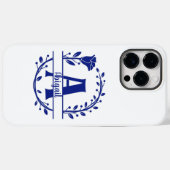 Coques Case-Mate iPhone Monogramme A bleu, Initiale A, Lettre A, Floral  (Verso (horizontal))