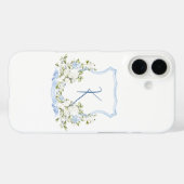 Coques Case-Mate iPhone Monogramme à crête florale (Verso (horizontal))