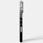 Coques Case-Mate iPhone Monogramme à étincelle noire à Parties scintillant (Verso / Droite)