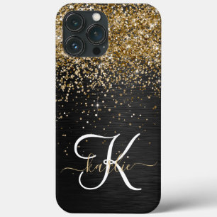 Case-Mate iPhone Case Monogramme à étincelle noire à Parties scintillant