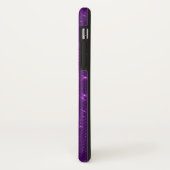 Coques Case-Mate iPhone Monogramme à étincelle violette et initiale (Dos/Gauche)