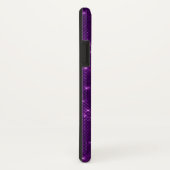 Coques Case-Mate iPhone Monogramme à étincelle violette et initiale (Dos/Droite)