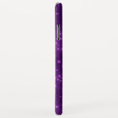 Coques Case-Mate iPhone Monogramme à étincelle violette et initiale (Dos/Droite)