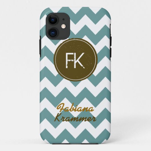 Coques Case-Mate iPhone monogramme à la mode chevron (Dos)