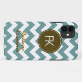Coques Case-Mate iPhone monogramme à la mode chevron (Dos (Horizontal))