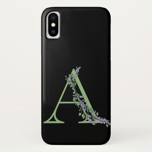 Coques Case-Mate iPhone Monogramme A Lavande Eucalyptus (Dos)