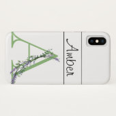 Coques Case-Mate iPhone Monogramme A Lavande Eucalyptus (Dos (Horizontal))