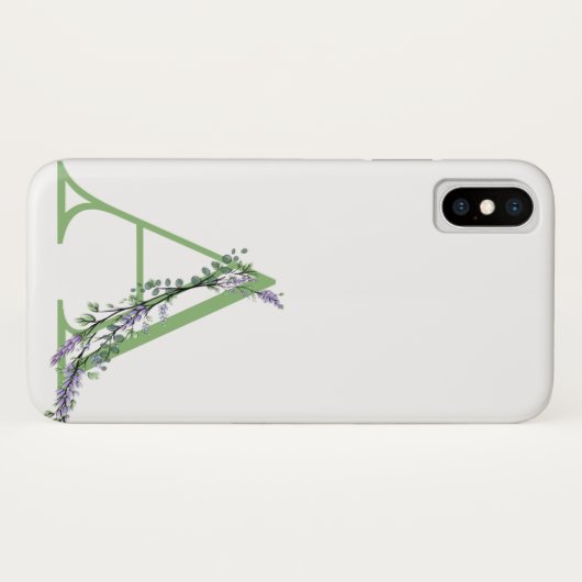 Coques Case-Mate iPhone Monogramme A Lavande Eucalyptus (Dos (Horizontal))