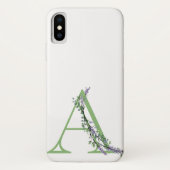 Coques Case-Mate iPhone Monogramme A Lavande Eucalyptus (Dos)